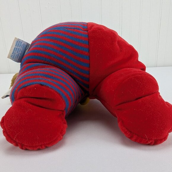 Vintage Eden Brown Teddy Bear Plush 12" Stuffed Animal 123 Red Blue Pajamas - Picture 7 of 11